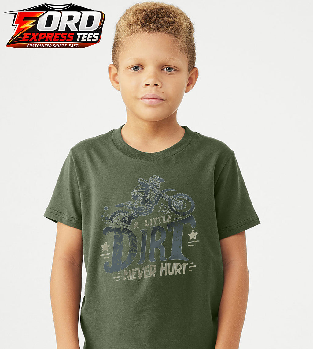A little Dirt Never Hurt Dirt Bike Graphic Tee