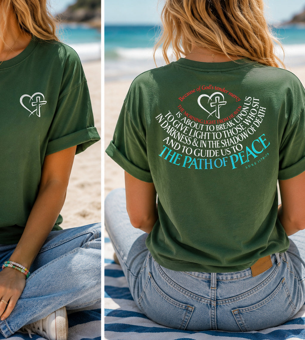 Because of Gods Tender Mercy Scripture Graphic Tee
