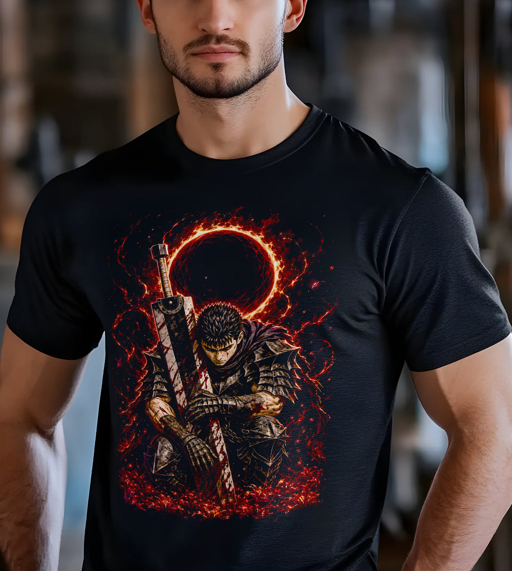 Berserk Guts Kneeling Anime Graphic Tee