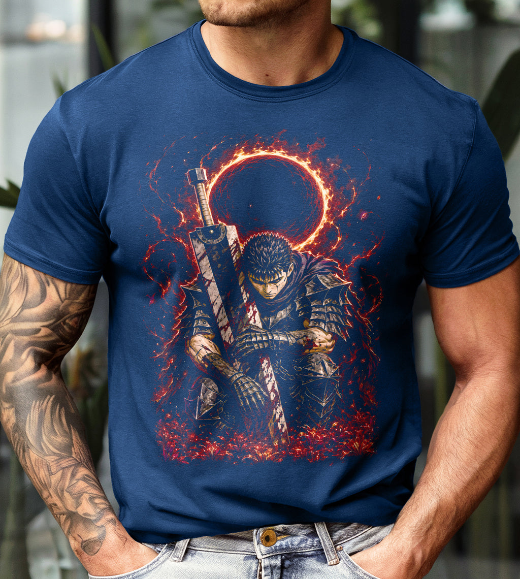 Berserk Guts Kneeling Anime Graphic Tee
