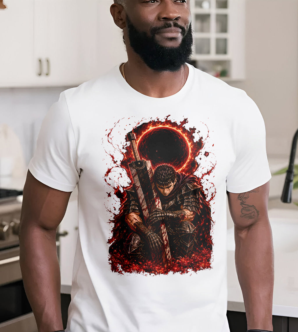 Berserk Guts Kneeling Anime Graphic Tee