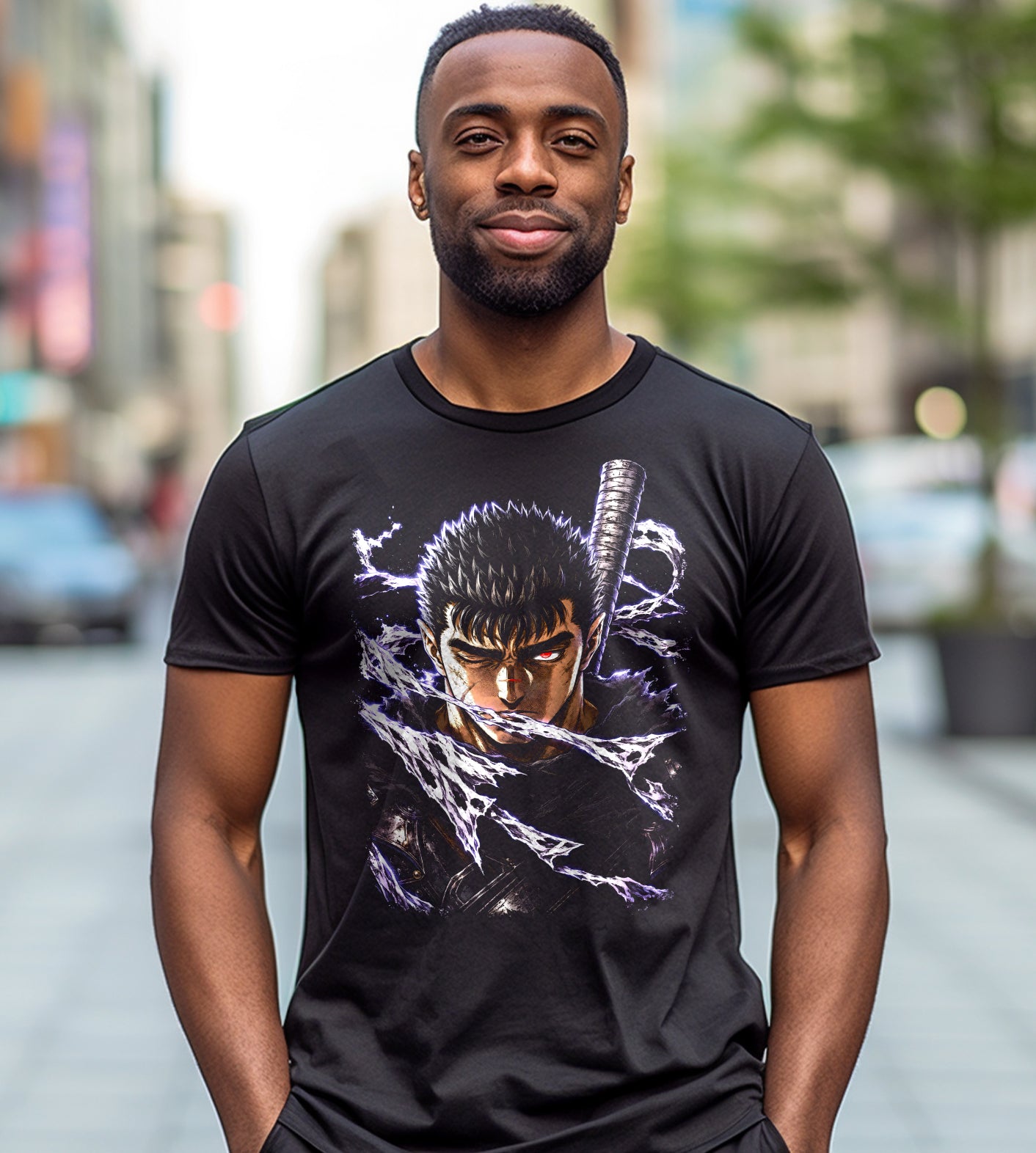 Berserk Guts Shredded Anime Graphic Tee