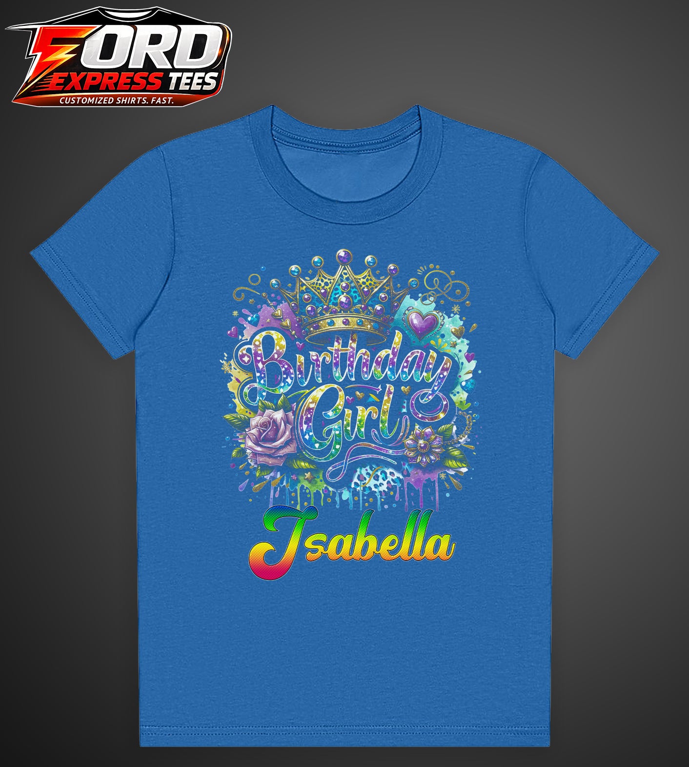 Birthday Girl Customized Name Graphic Tee