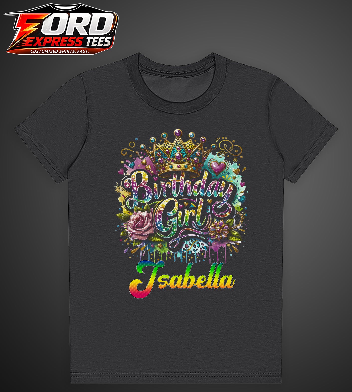 Birthday Girl Customized Name Graphic Tee