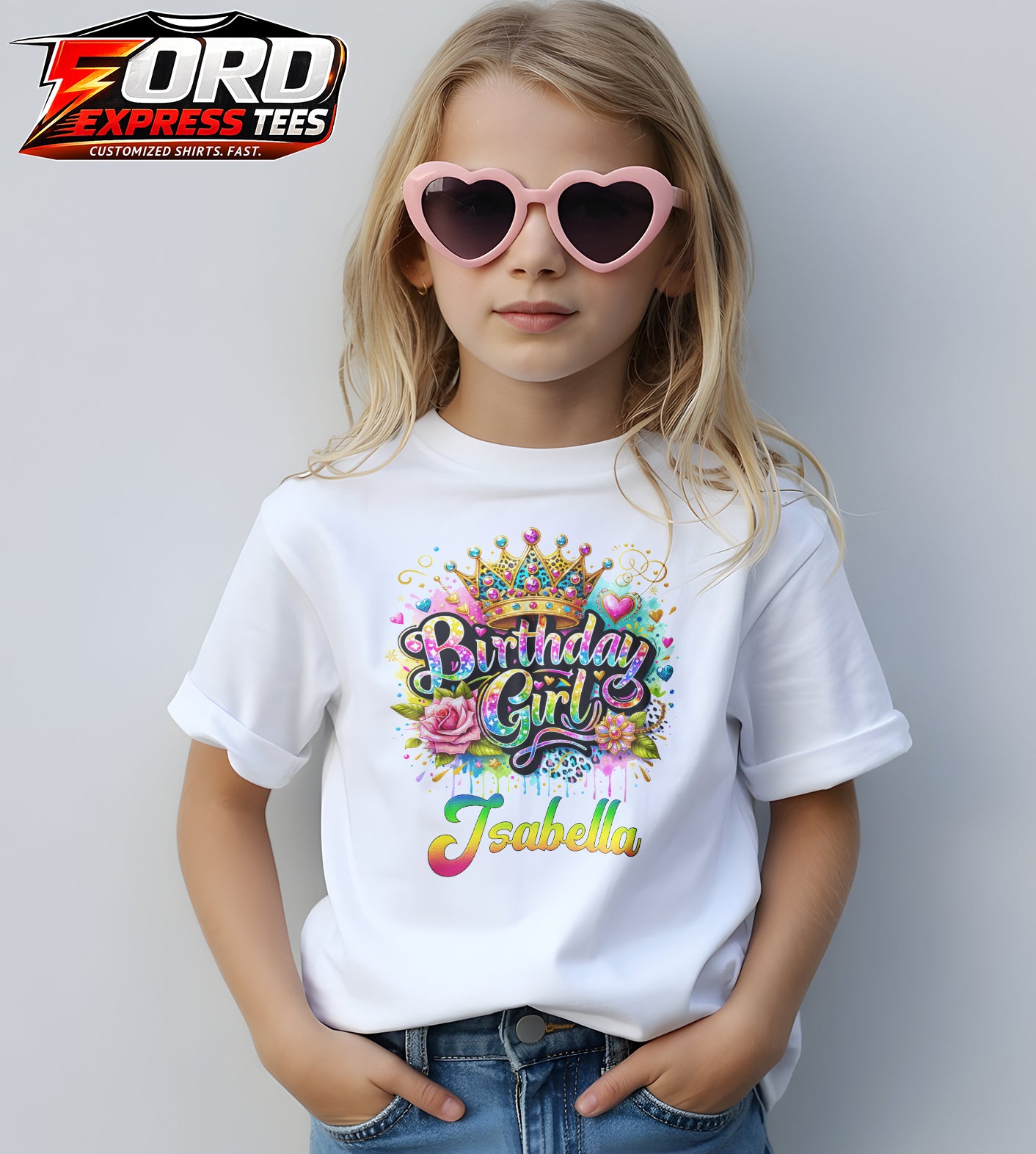 Birthday Girl Customized Name Graphic Tee