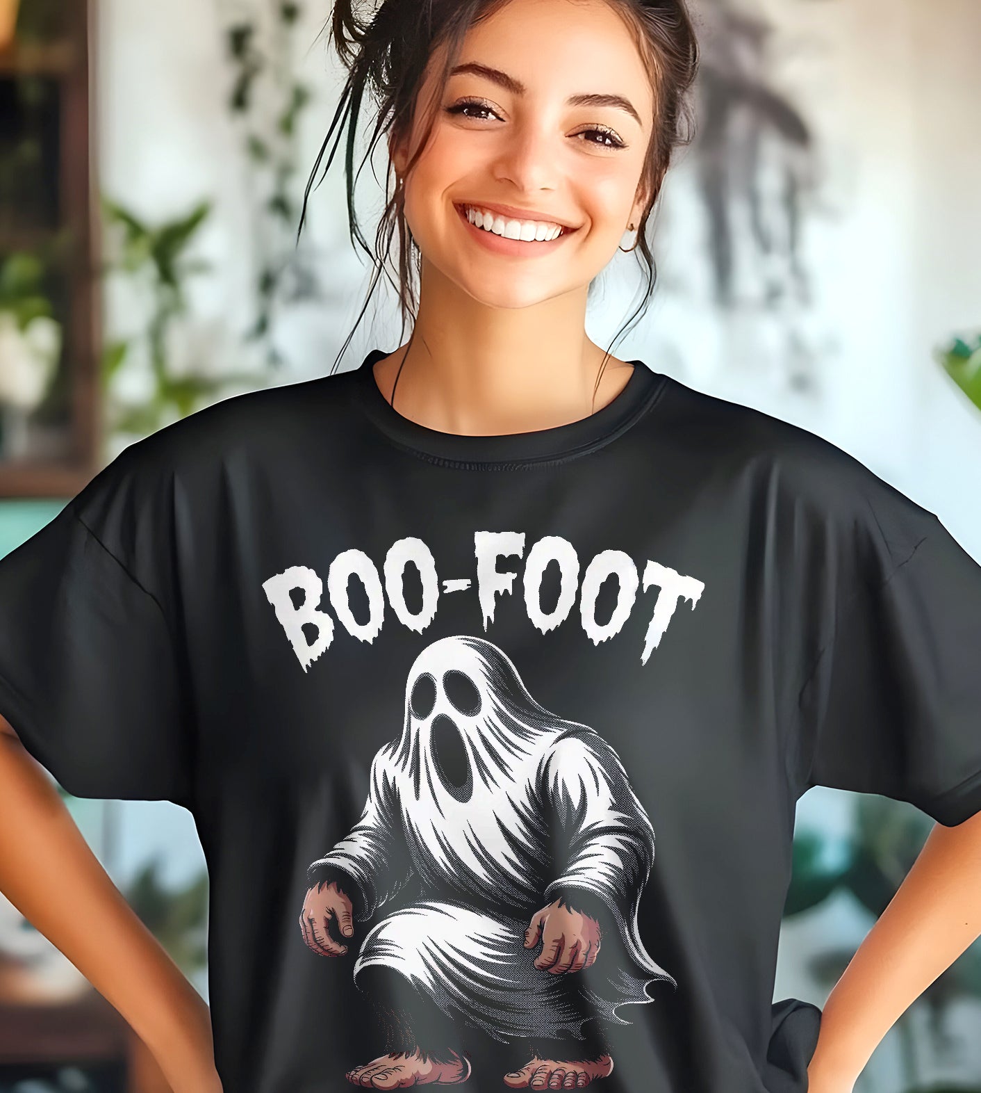 Boo Foot Funny Sasquatch Halloween Graphic Tee