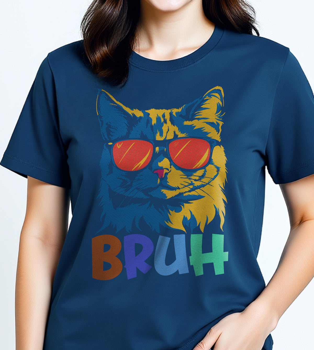 Bruh Cat Funny Graphic Tee