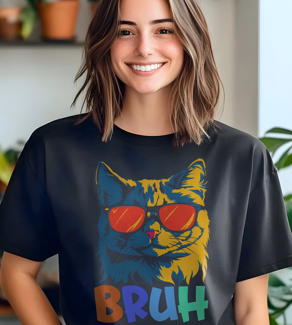 Bruh Cat Funny Graphic Tee