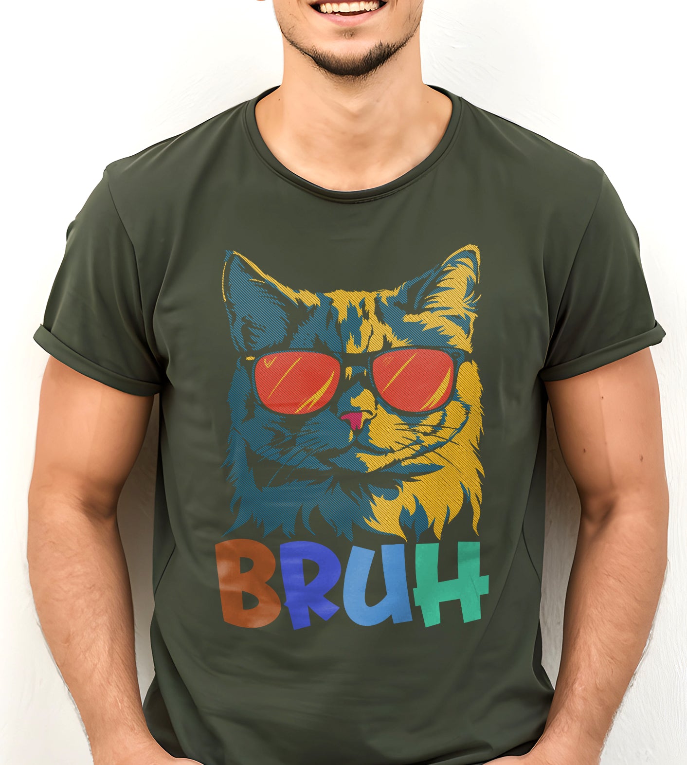 Bruh Cat Funny Graphic Tee