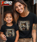 Cat Eating Ramen Noodles Graphic Tee