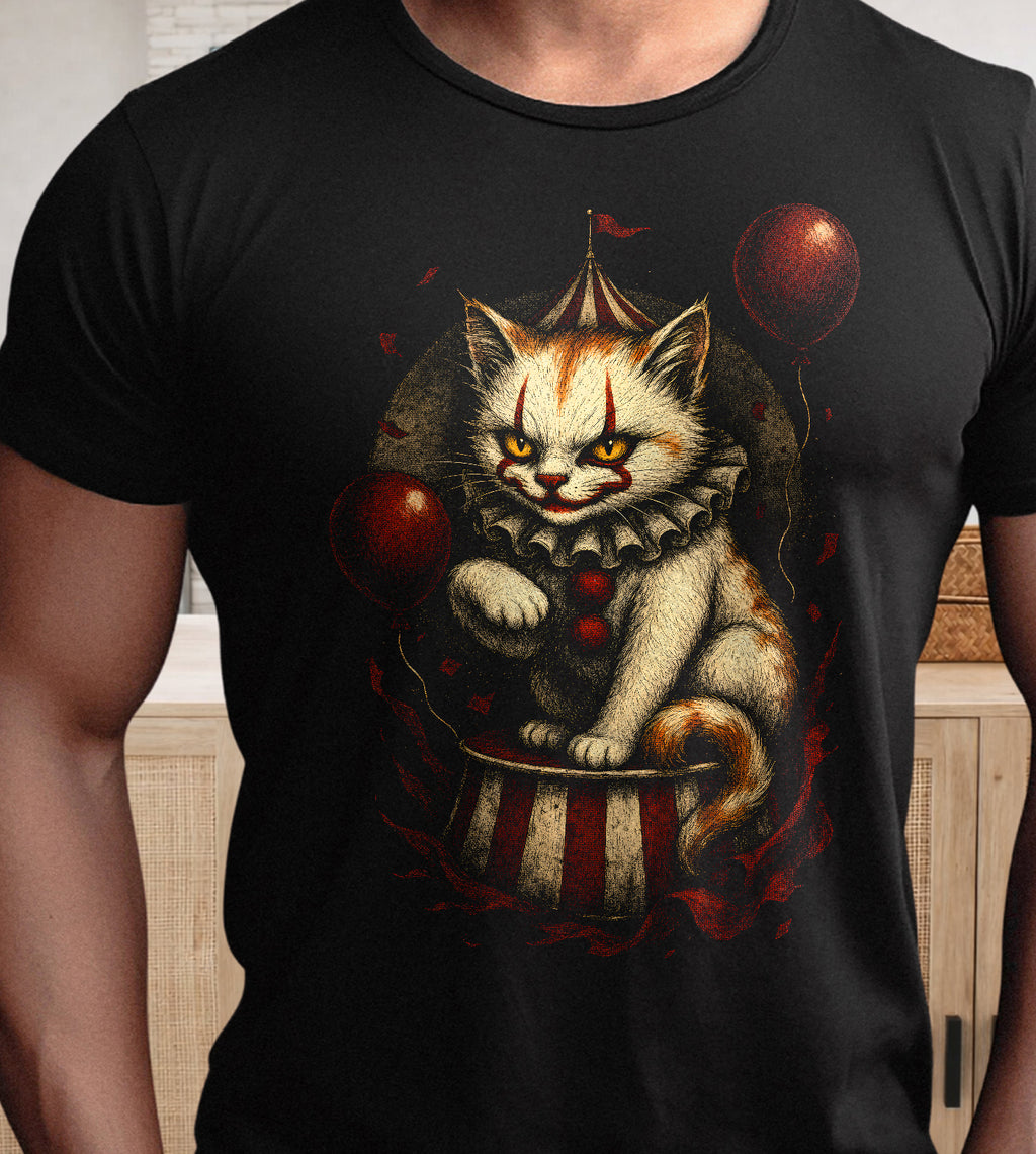 Halloween Clown Cat Graphic Tee