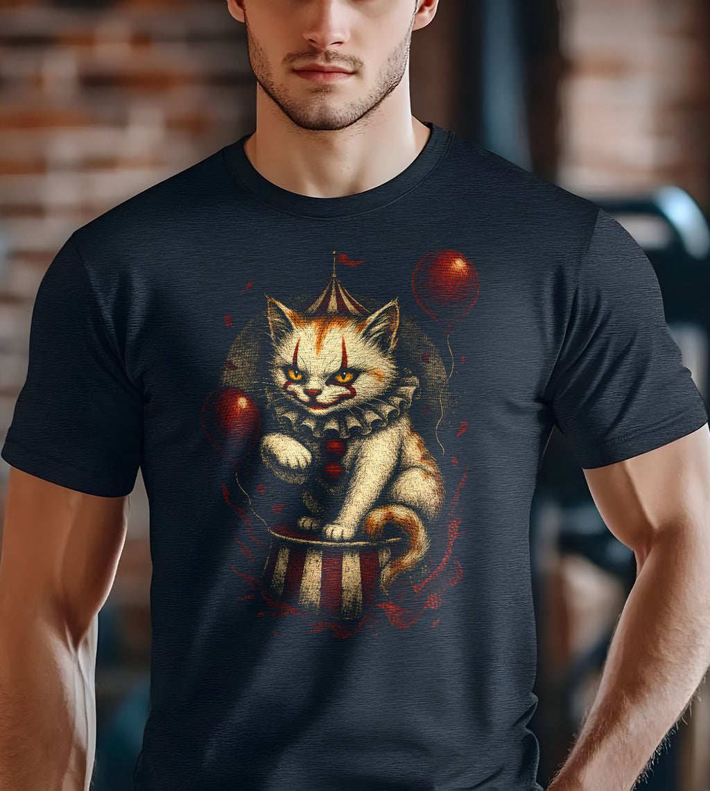 Halloween Clown Cat Graphic Tee