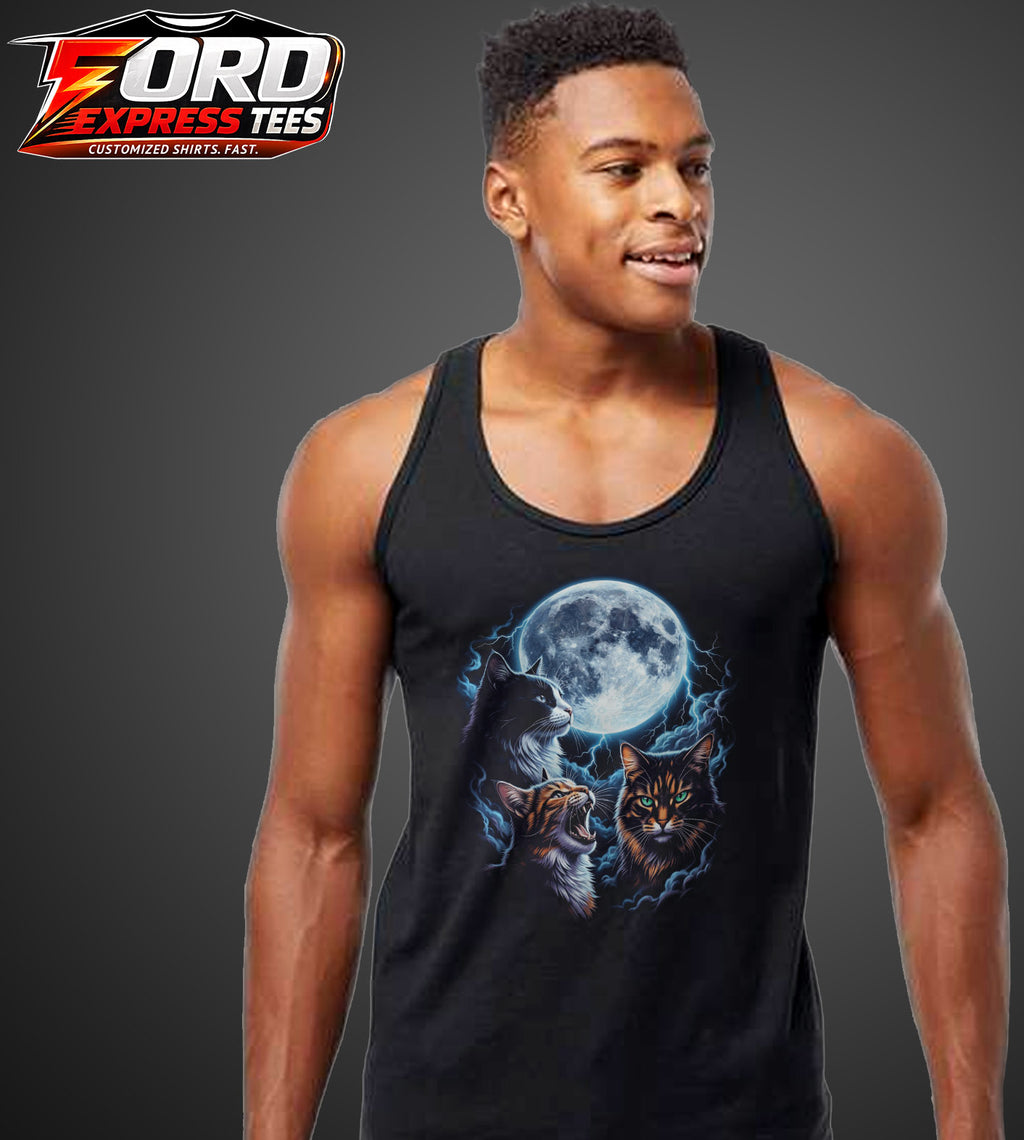 Cats with Moon Lightning Graphic Tank
