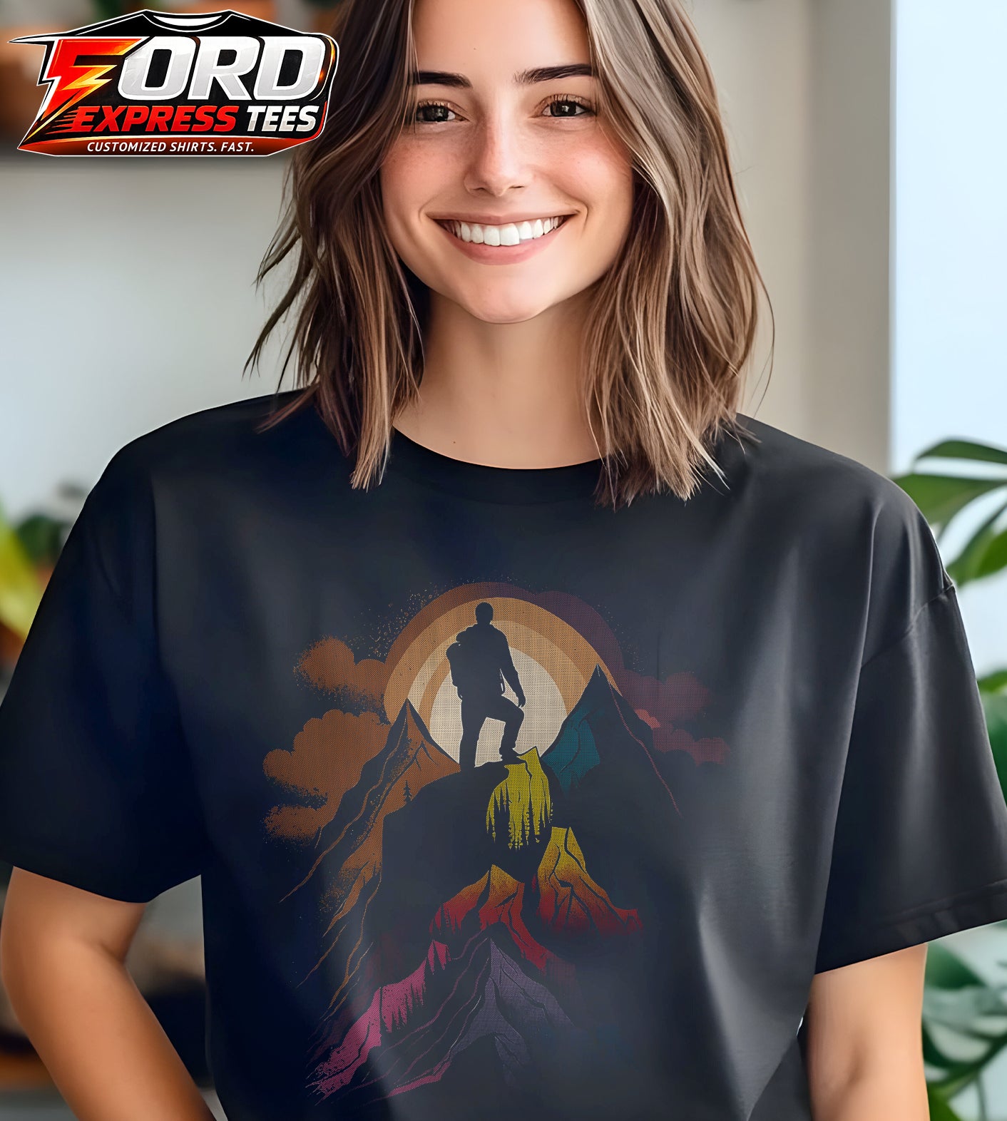 Colorful Hiking Mountain Graphic Tee