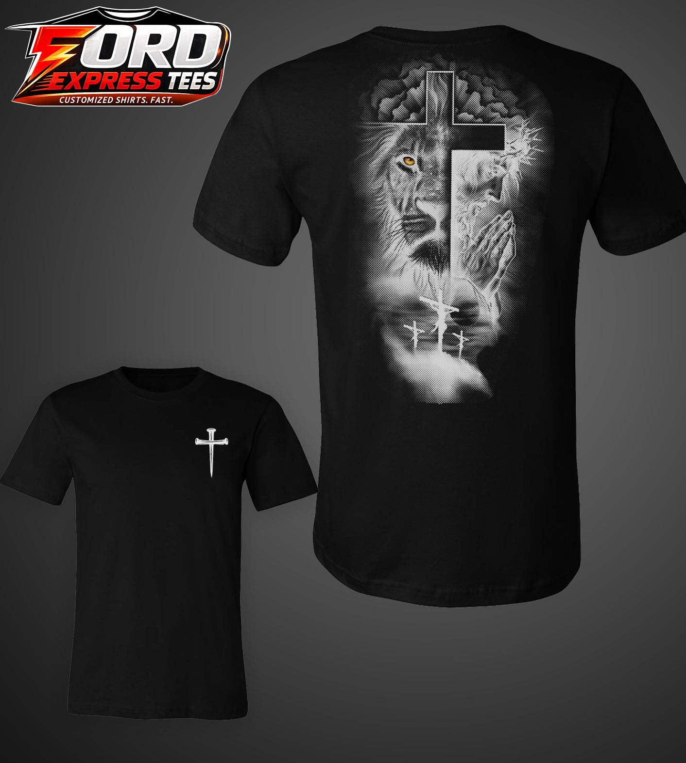 Christian Cross and Lion Tee