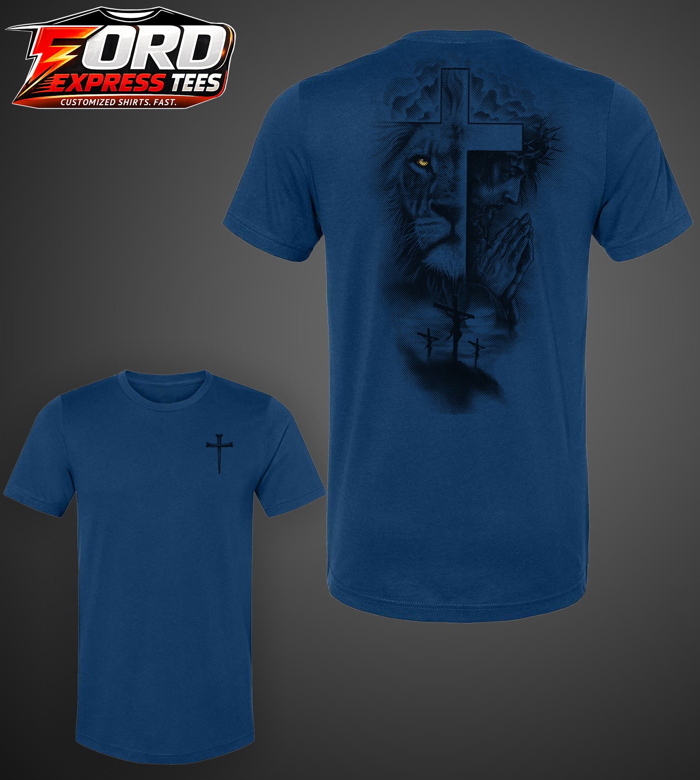 Christian Cross and Lion Tee