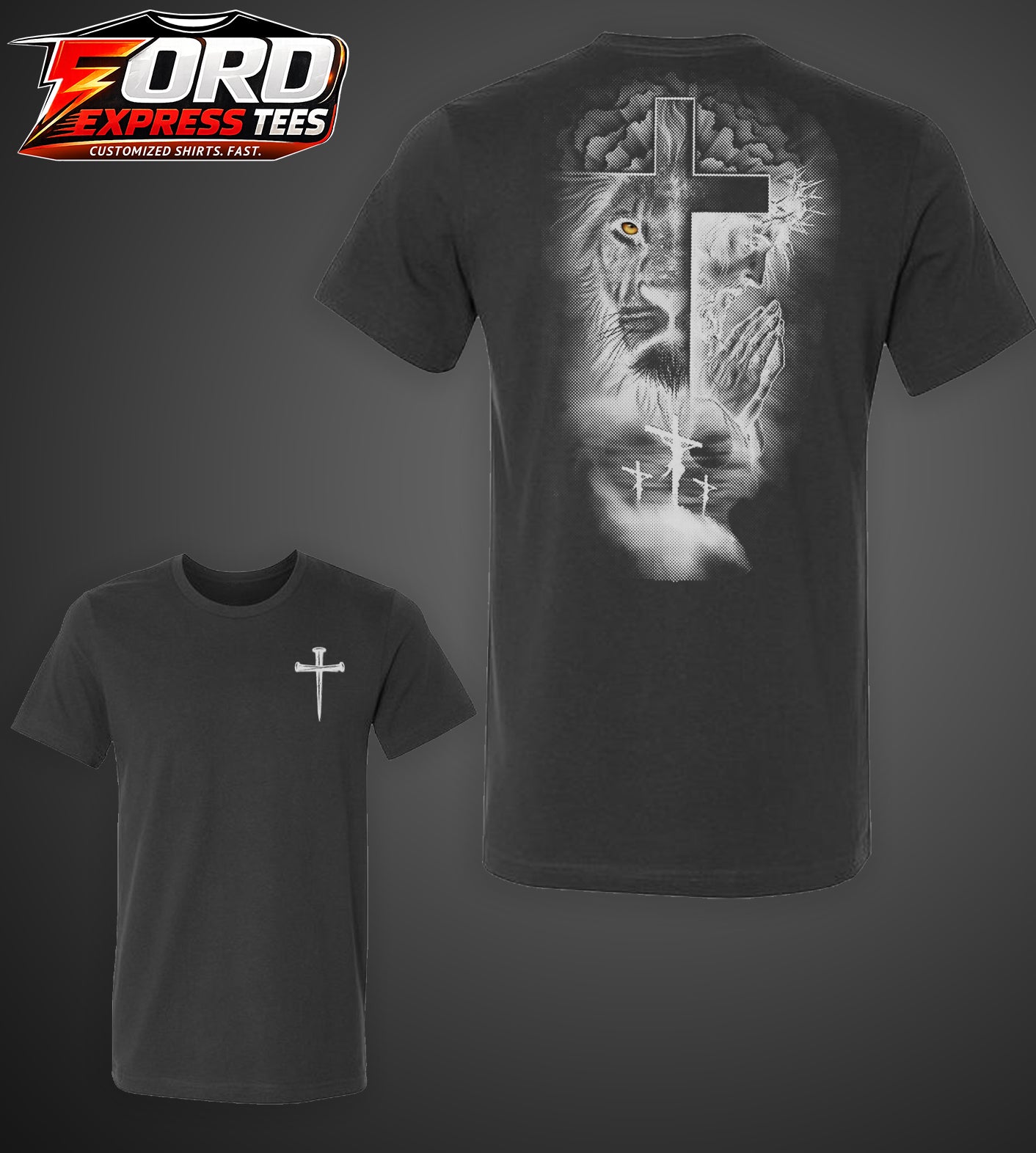 Christian Cross and Lion Tee