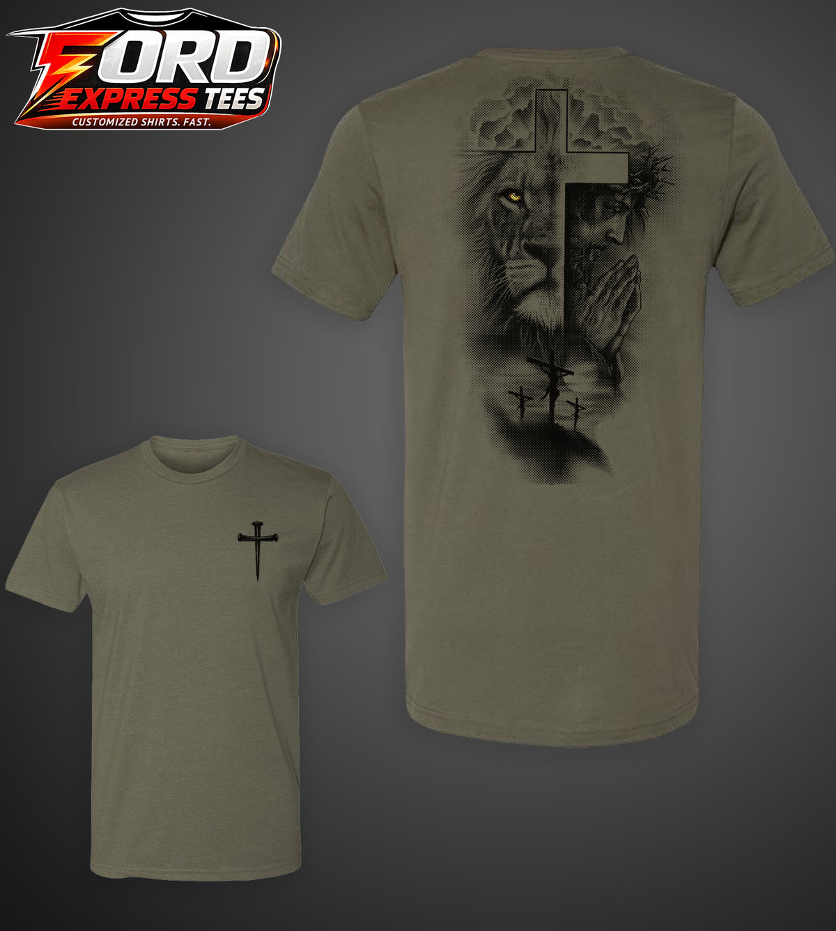 Christian Cross and Lion Tee