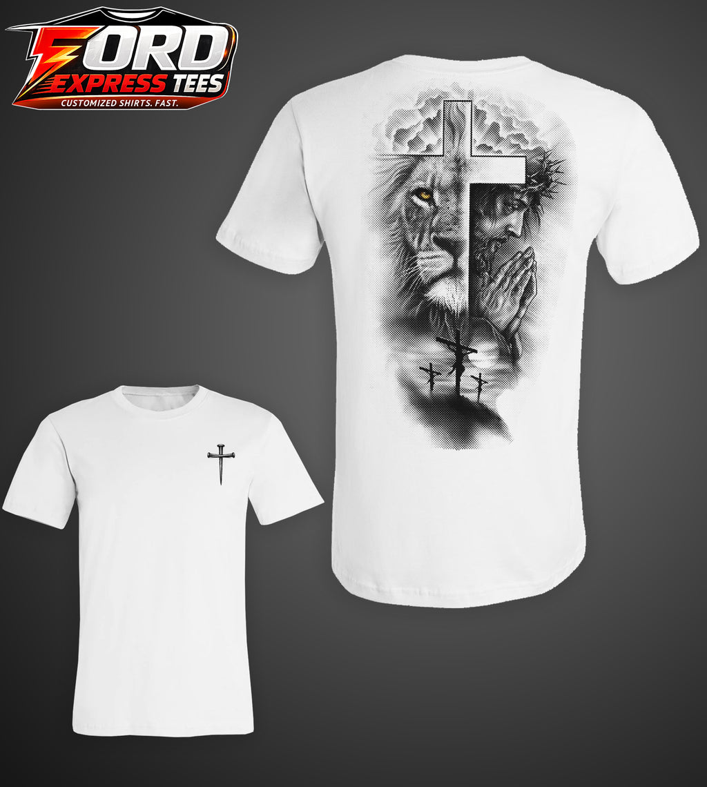 Christian Cross and Lion Tee