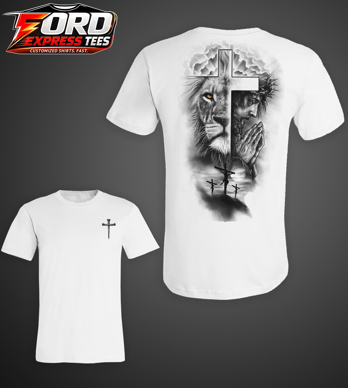 Christian Cross and Lion Tee