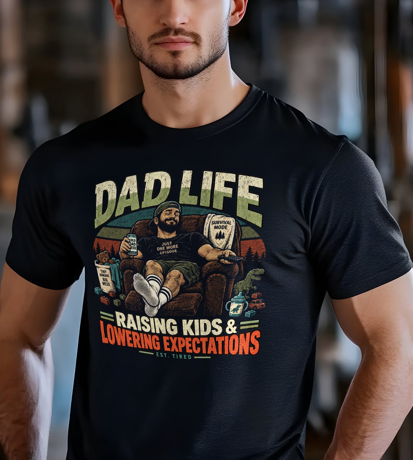 Dad Life Raising Kids Funny Dad Shirt Graphic Tee