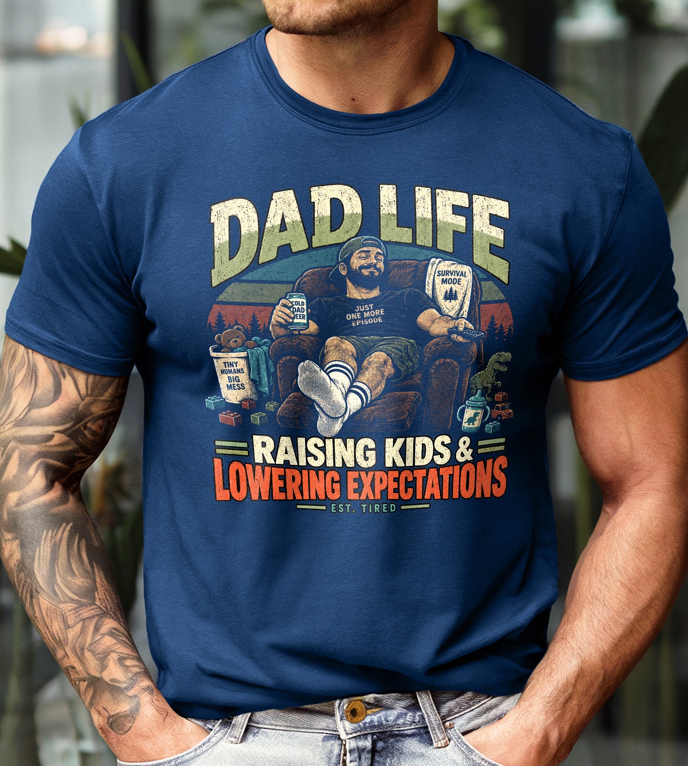 Dad Life Raising Kids Funny Dad Shirt Graphic Tee