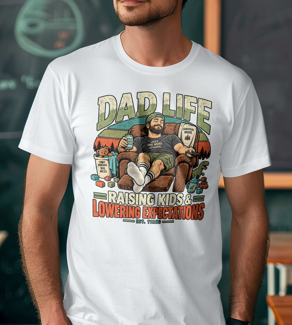 Dad Life Raising Kids Funny Dad Shirt Graphic Tee