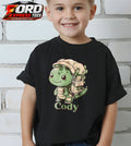 Dinosaur Hiking Customized Name Graphic Tee
