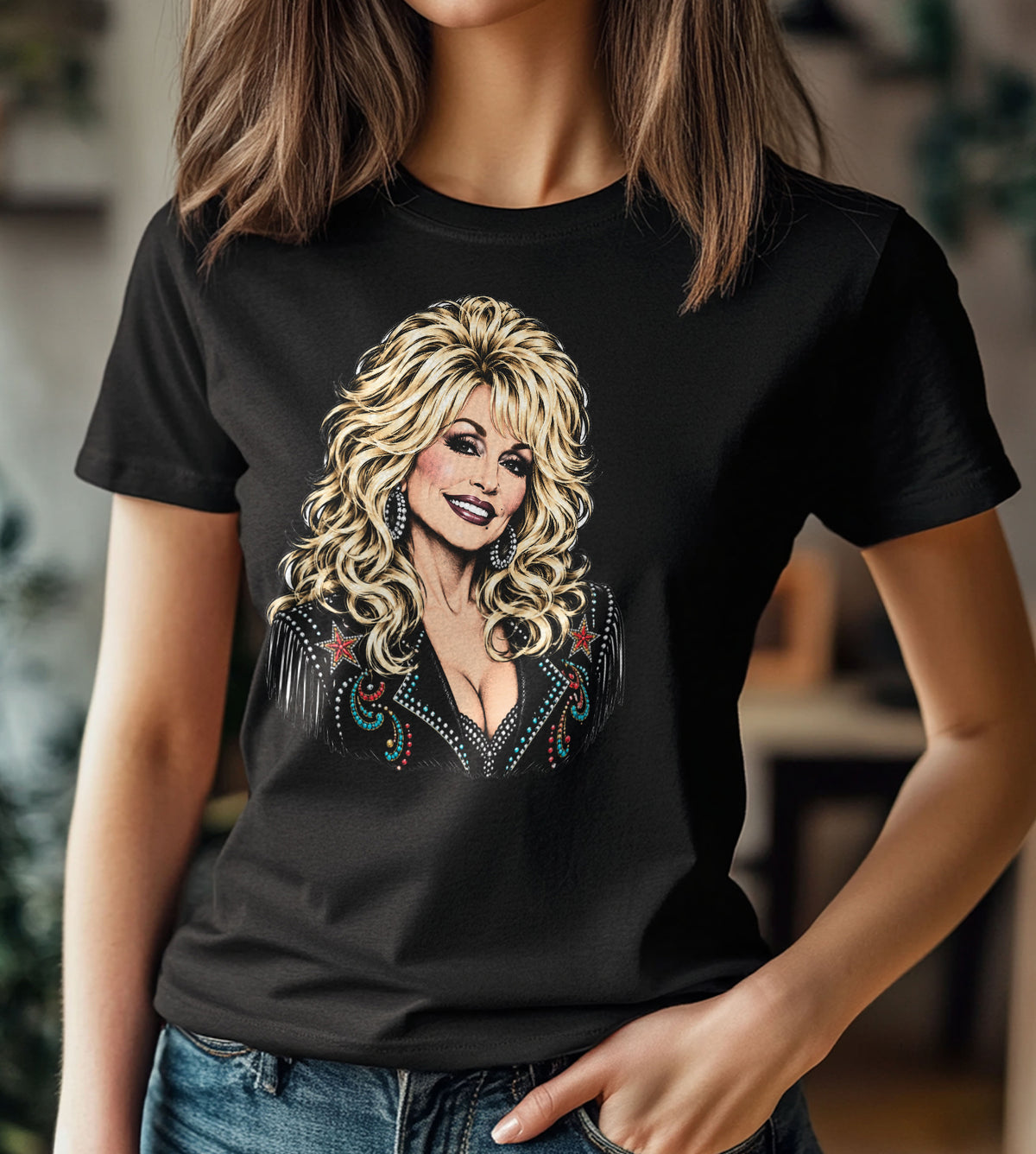 Dolly Parton Colorful Country Glam Graphic Tee