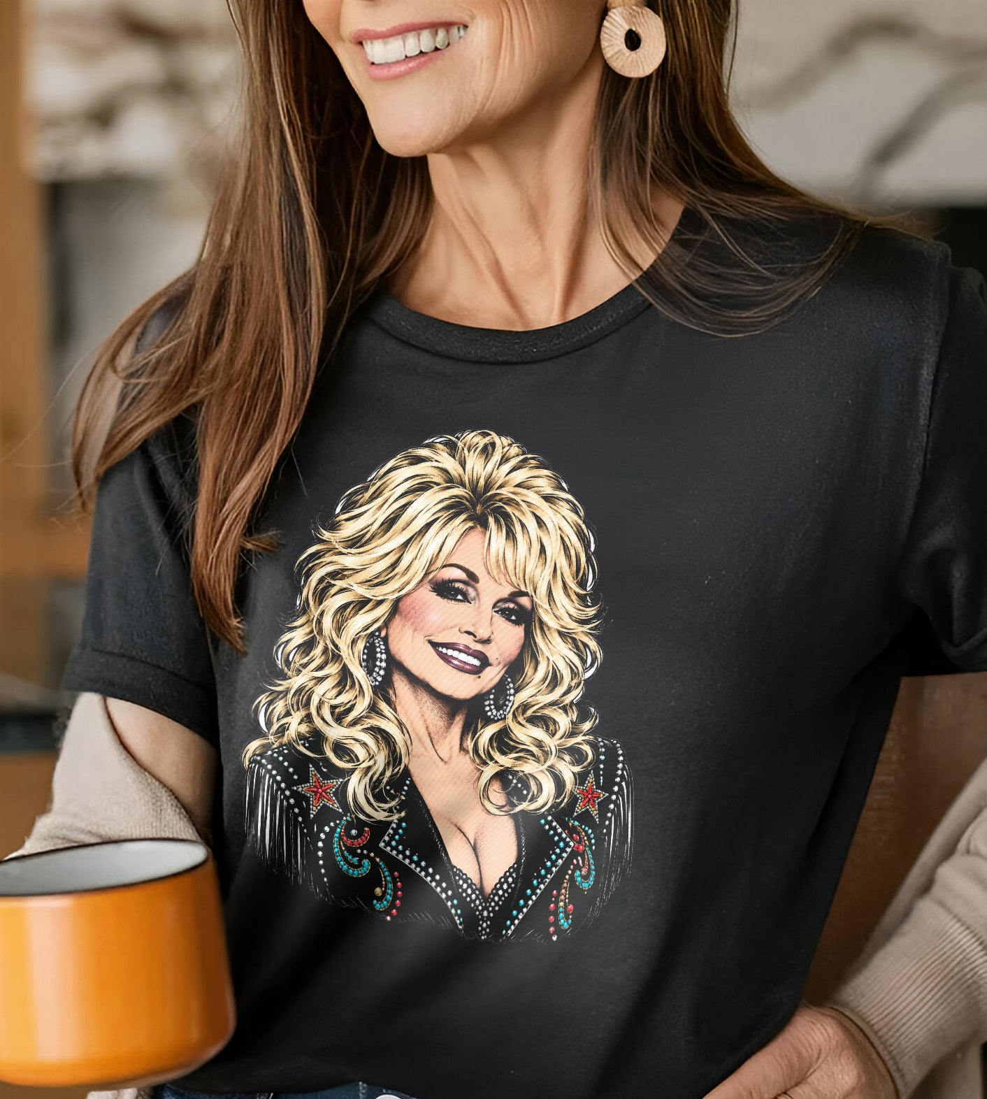 Dolly Parton Colorful Country Glam Graphic Tee