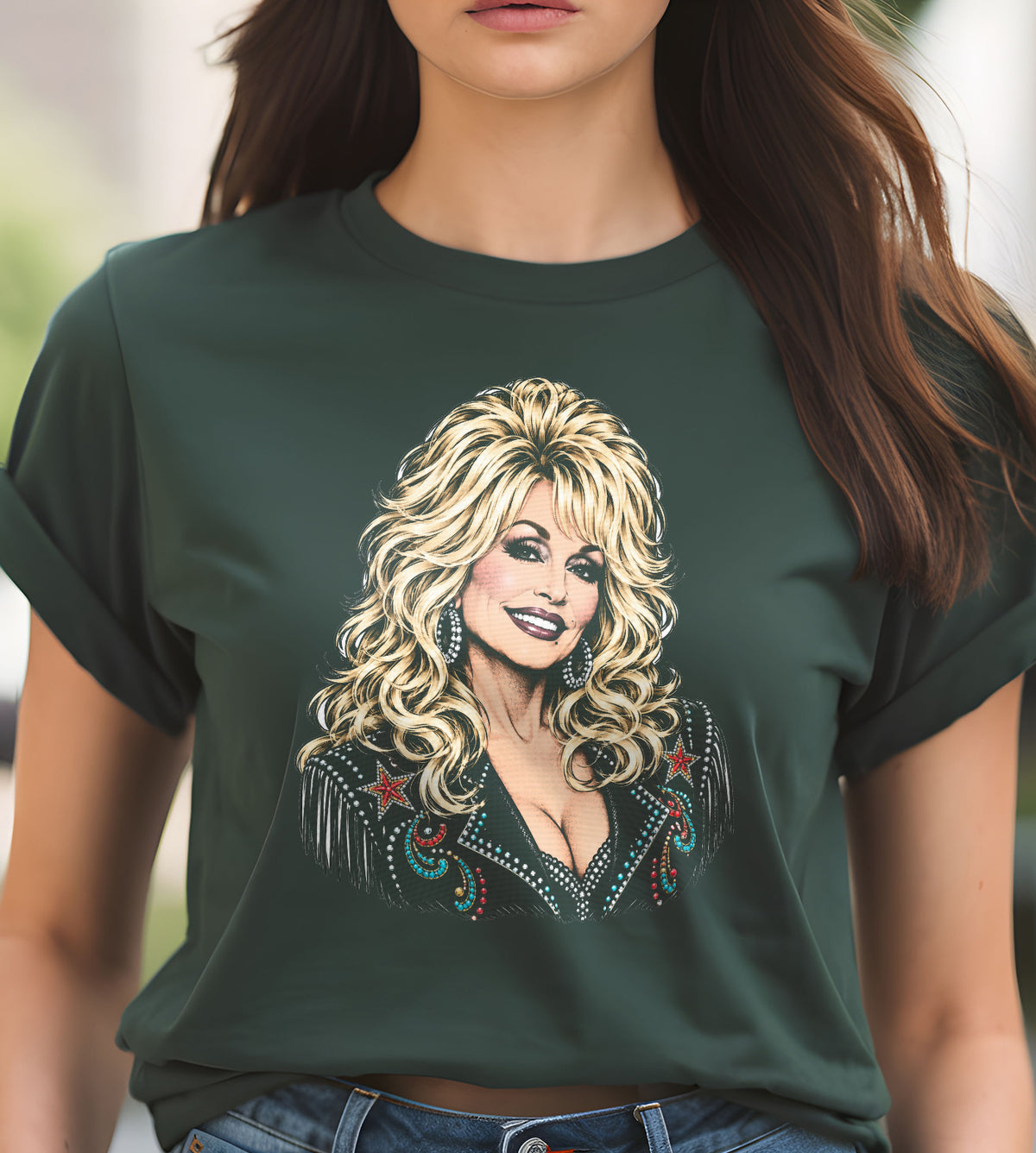 Dolly Parton Colorful Country Glam Graphic Tee