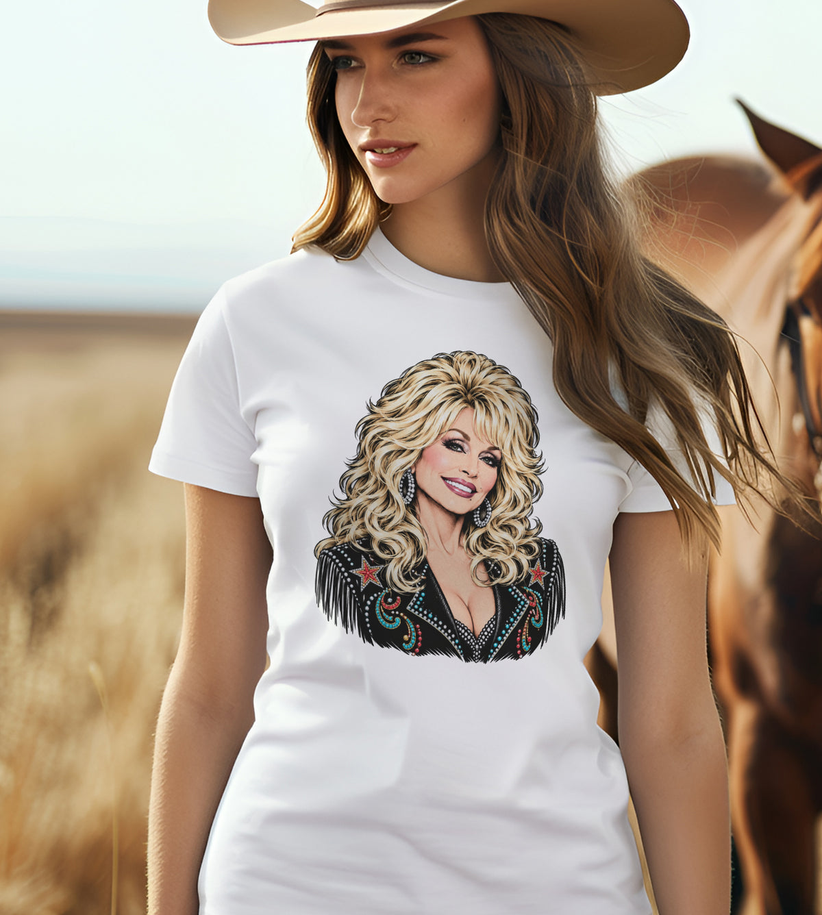 Dolly Parton Colorful Country Glam Graphic Tee