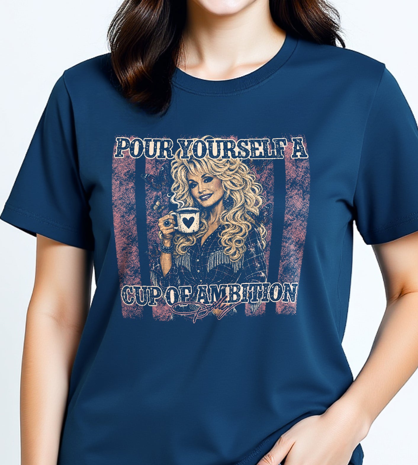 Dolly Parton Coffee and Ambition Graphic Tee