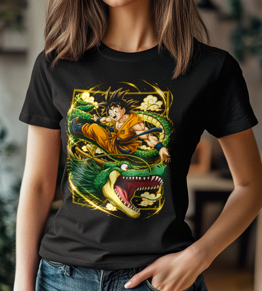 Dragon Ball Goku on Dragon Anime Graphic Tee