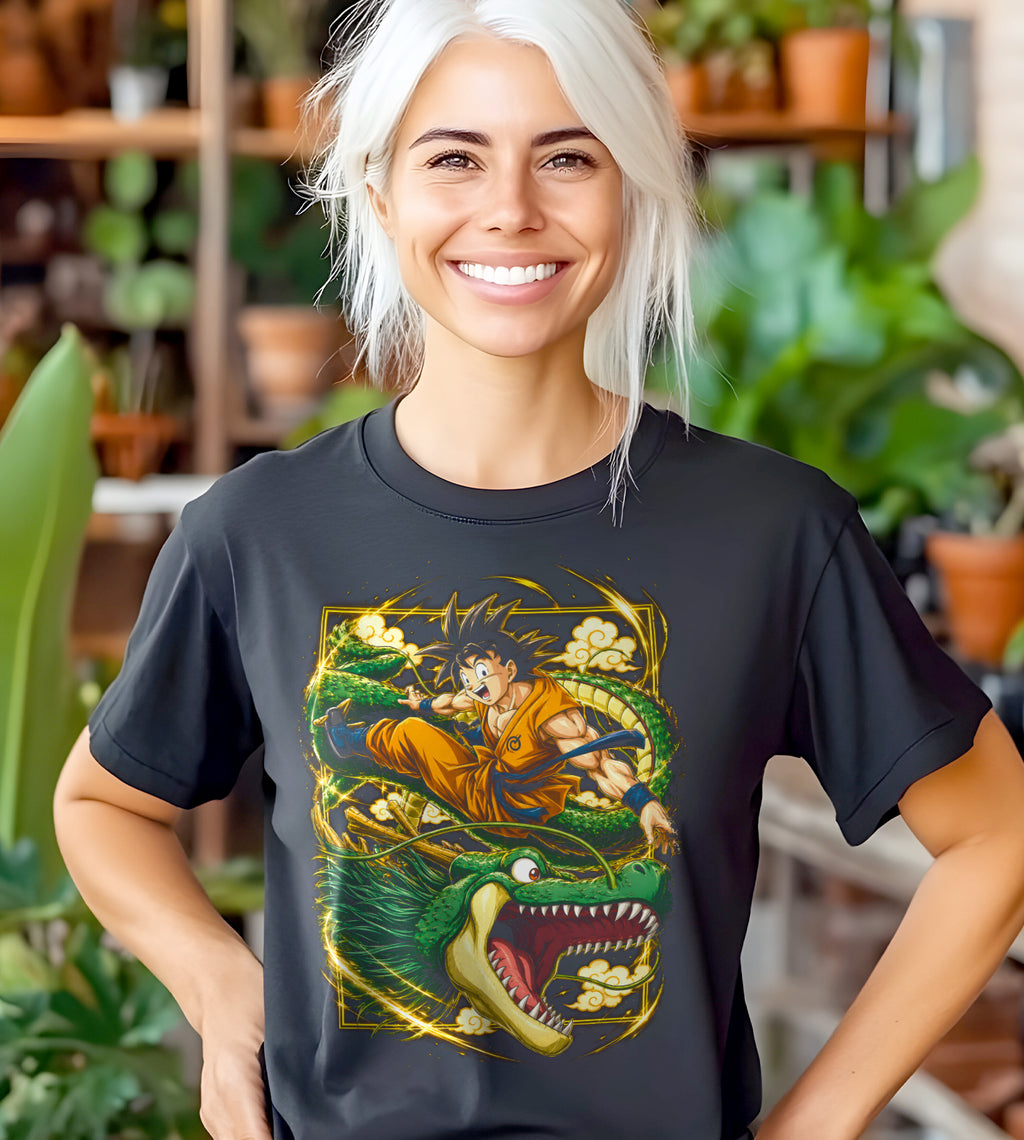 Dragon Ball Goku on Dragon Anime Graphic Tee