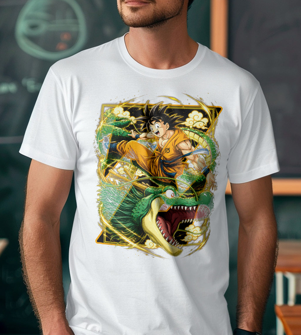 Dragon Ball Goku on Dragon Anime Graphic Tee