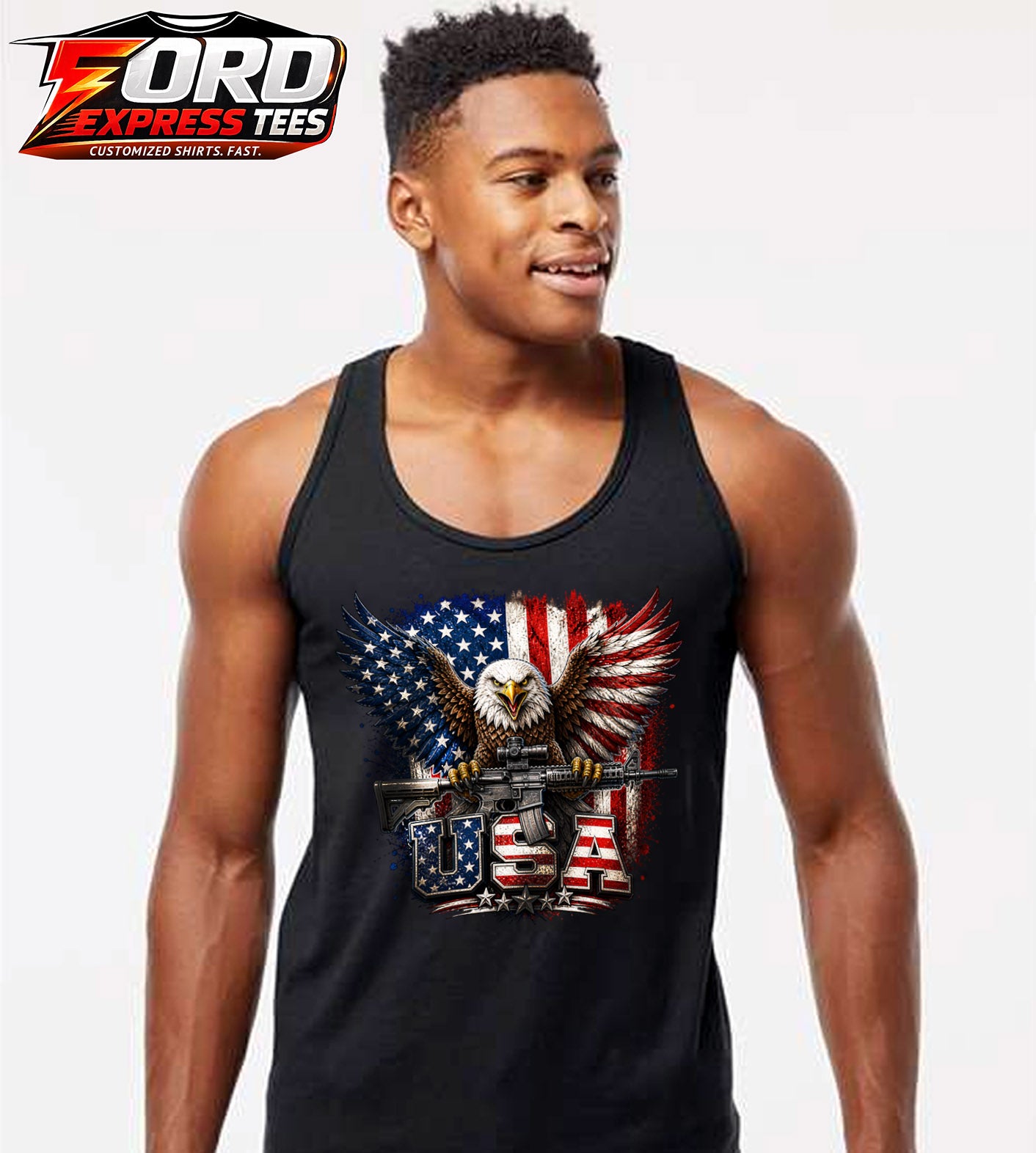 USA American Eagle Flag Graphic Tank