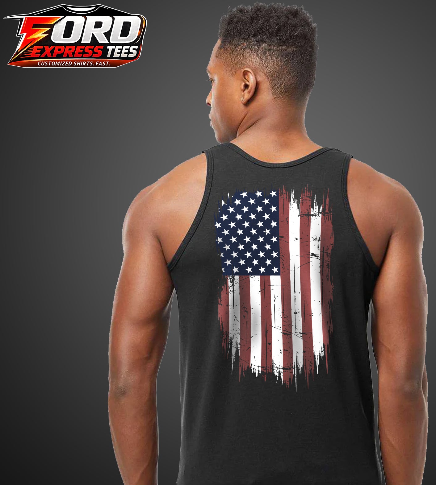 USA American Eagle Flag Front and Back Graphic Tank
