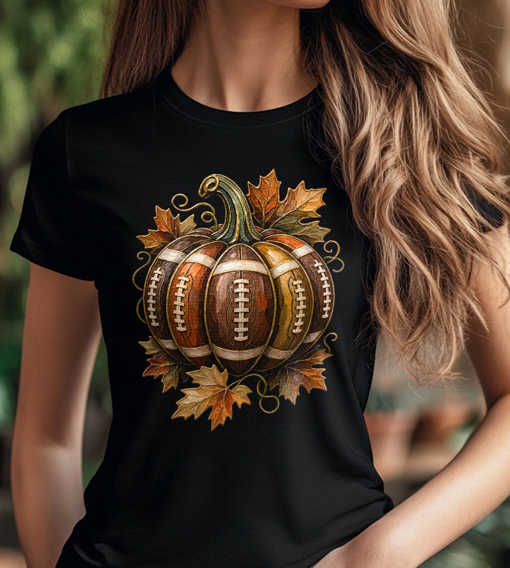 Football Pumpkin Fall Graphic Tee