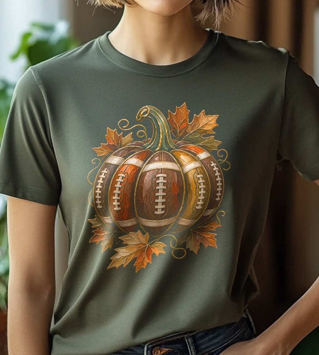 Football Pumpkin Fall Graphic Tee