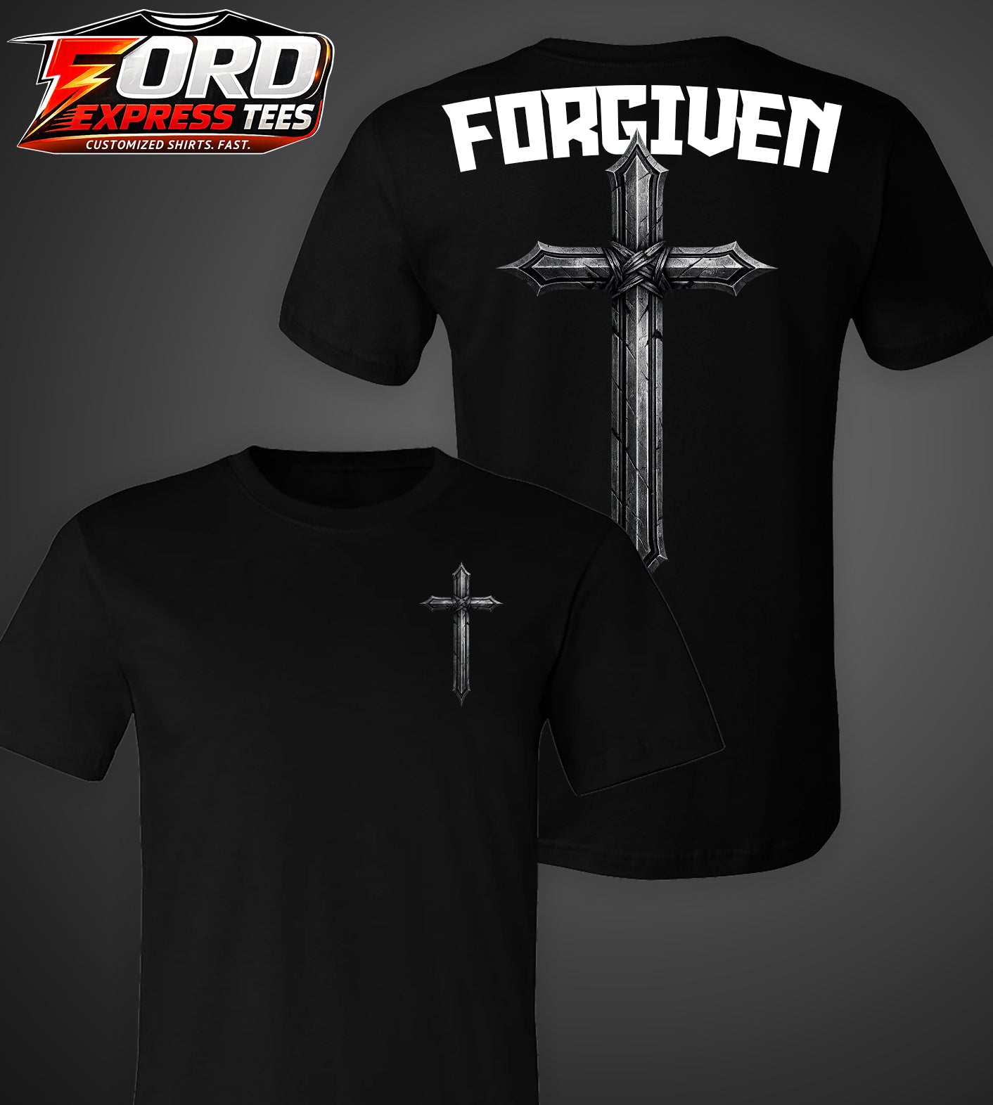 Forgiven Christian Cross Graphic Tee