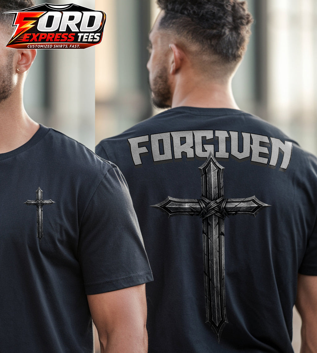 Forgiven Christian Cross Graphic Tee