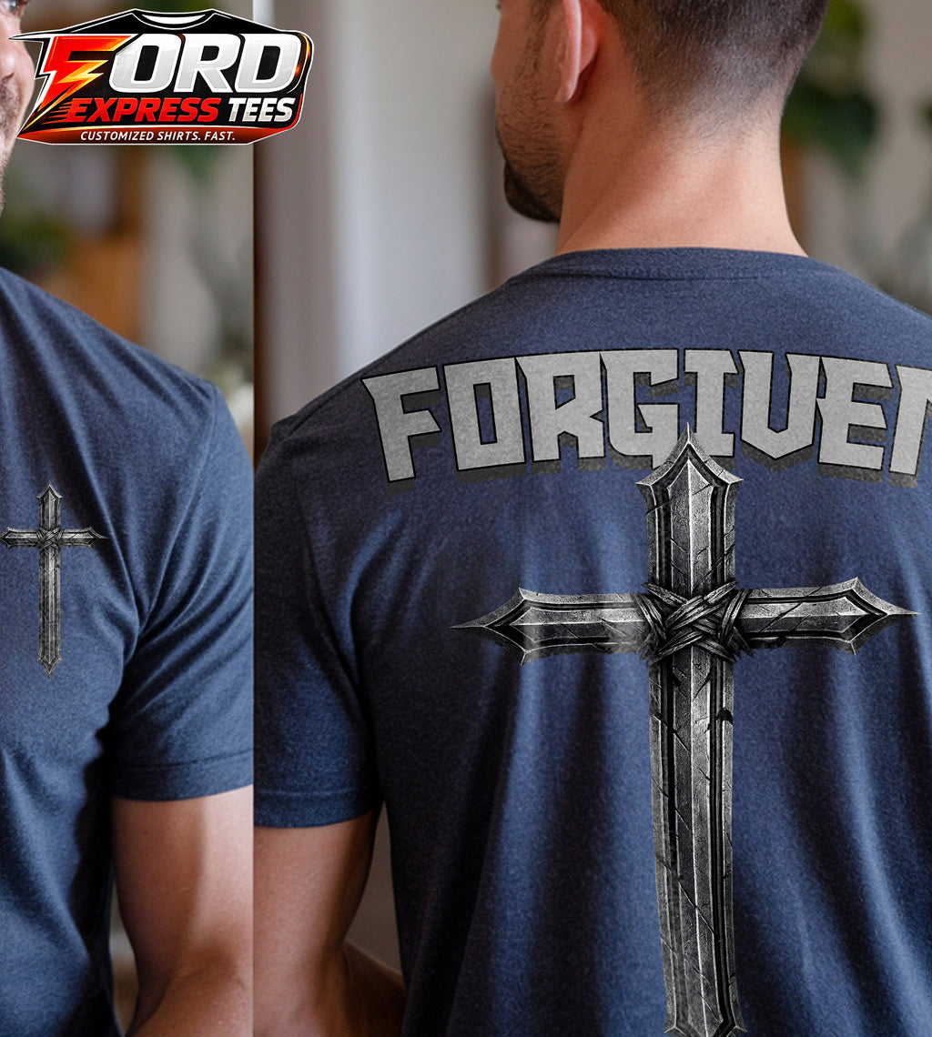 Forgiven Christian Cross Graphic Tee