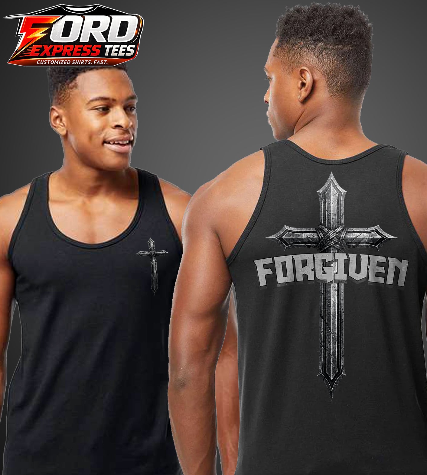Forgiven Christian Cross Graphic Tank
