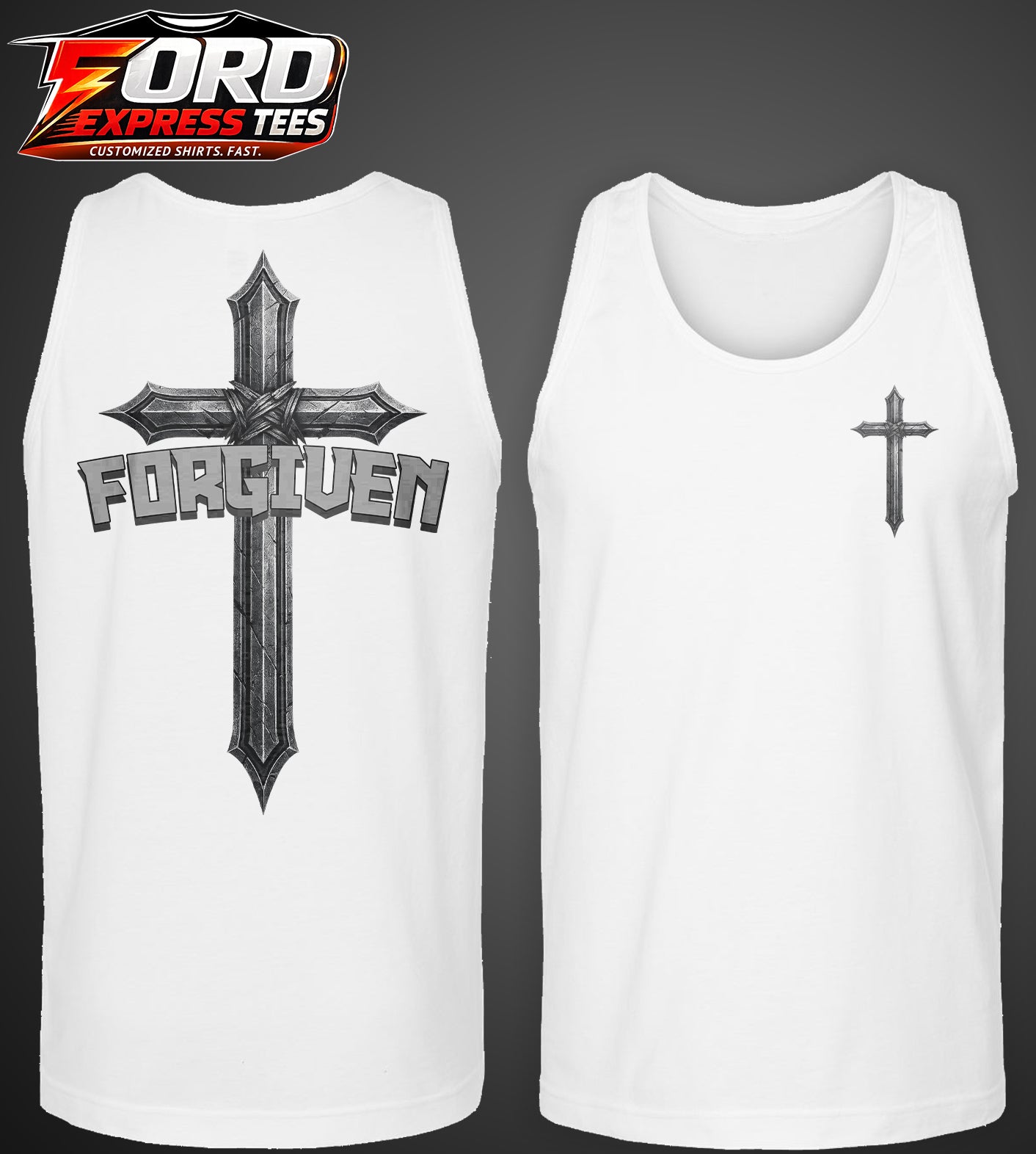Forgiven Christian Cross Graphic Tank