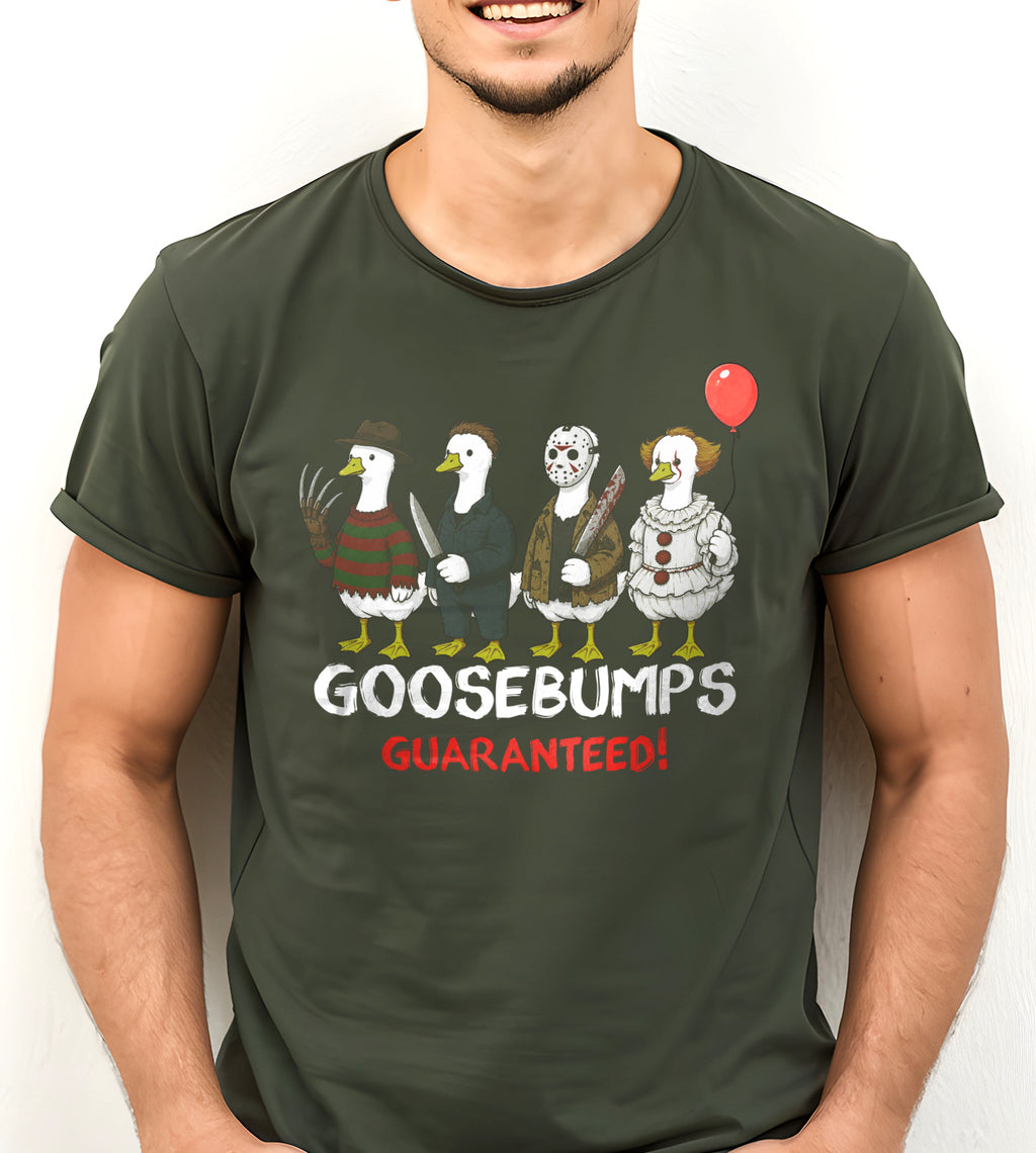 Goosebumps Guaranteed Freddy Jason Pennywise Halloween Graphic Tee