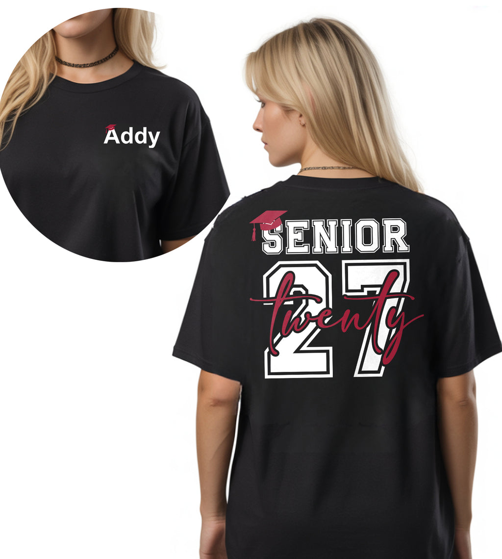 Graduation Custom Name Senior 2027 Graphic Tee