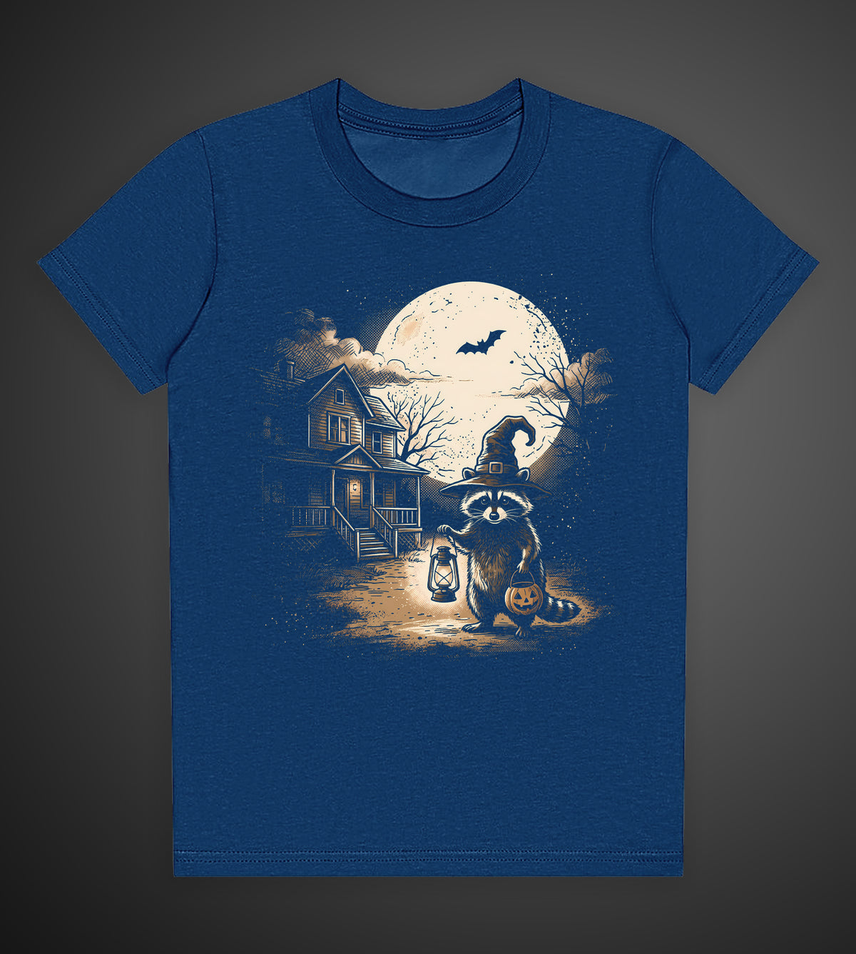Raccoon Trick or Treating Halloween Graphic Tee