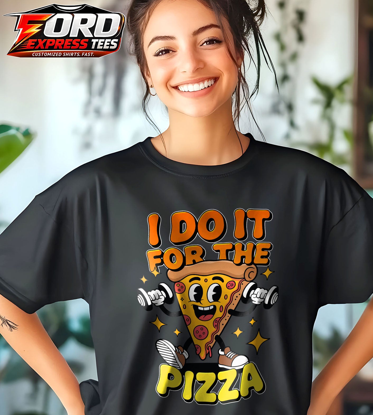 I do it for Pizza Funny Graphic Tee