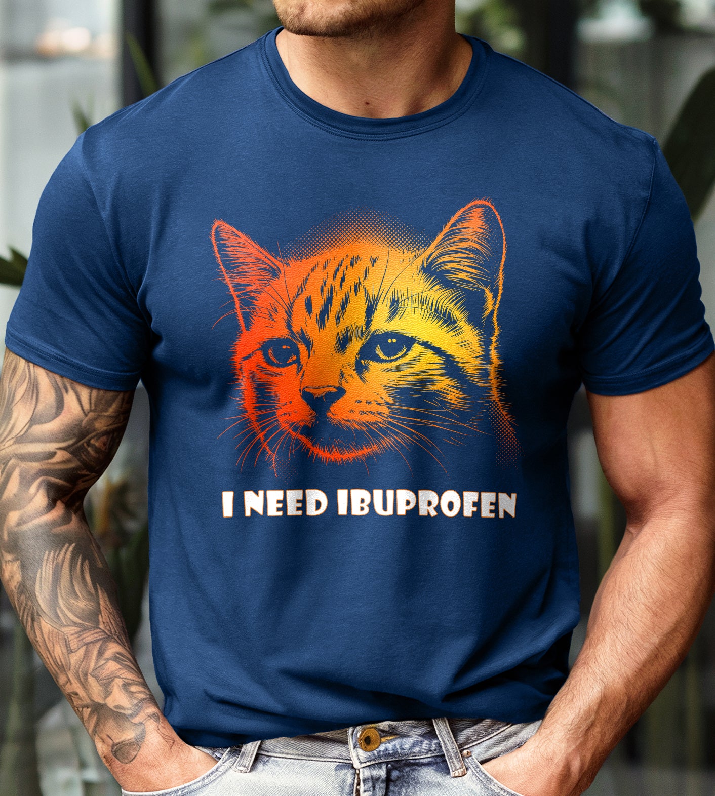 I Need Ibuprofen Funny Cat Graphic Tee